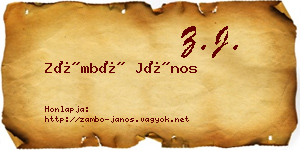 Zámbó János névjegykártya