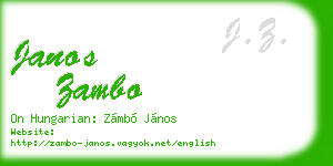 janos zambo business card